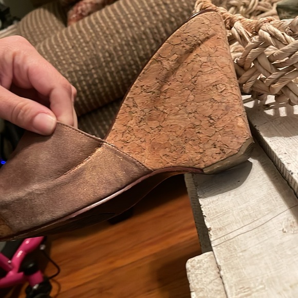 Gorgeous backless Bronze Wedge Sandals open toe  Sz 8 Diane von Furstenberg DVF - Picture 7 of 9